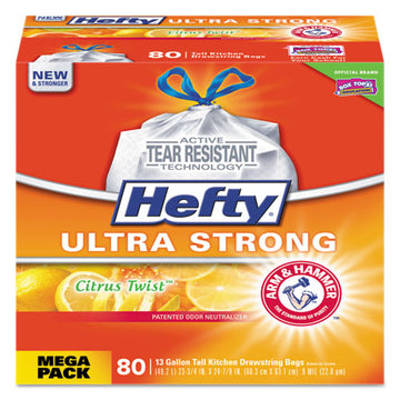 Hefty® Ultra Strong Scented Tall White Kitchen Bags, 13 Gal, 0.9 Mil, 23.75" X 24.88", White, 240-carton freeshipping - TVN Wholesale